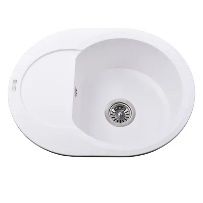 Гранітна мийка Globus Lux MORAINE 600х470-А0007, білий